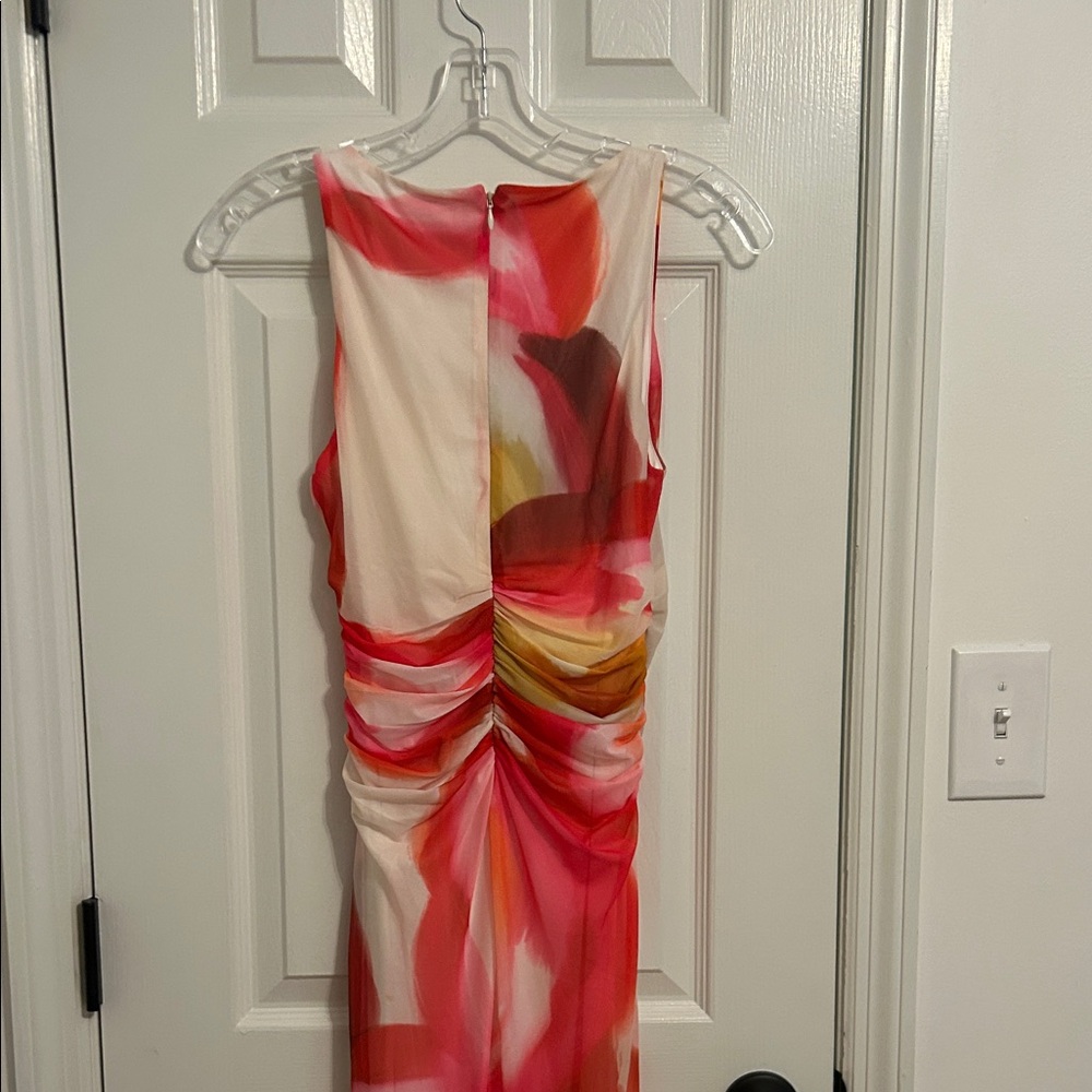 Amanda Uprichard Pink & Orange Swirl Sleeveless Maxi Dress - Picture 6 of 7